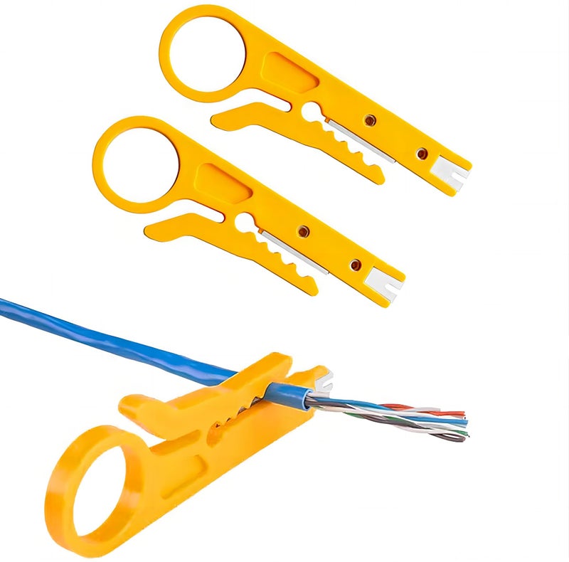 PETECHTOOL Mini Wire Stripper 3 Pack Network Wire Stripper Punch Down Cutter for Network Wire Cable, RJ45 Cat5 cat6 Data Cable Telephone Cable and Computer UTP Cable - Image 1